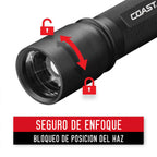 Linterna Profesional COAST G450 | 1400 Lúmenes, Haz Puro y Alta Resistencia