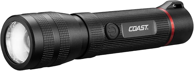 Linterna Táctica COAST G55 | 750 Lúmenes, Enfoque Ajustable y Batería "Dual Power"